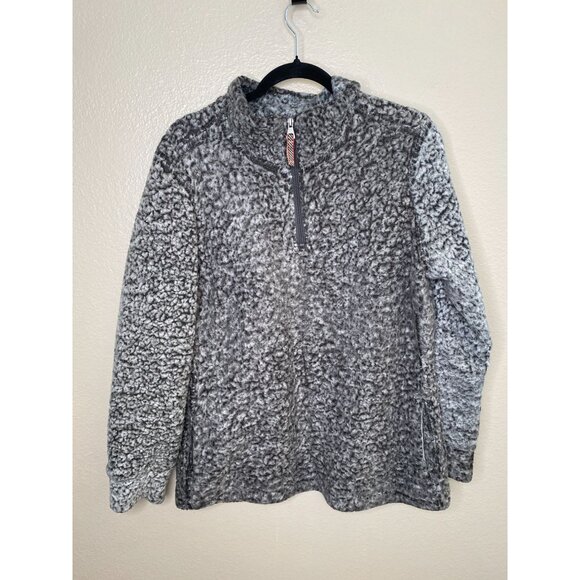 Original Weatherproof Womens Faux Fur Sherpa Pullover Half-Zip Gray Medium - Picture 2 of 7